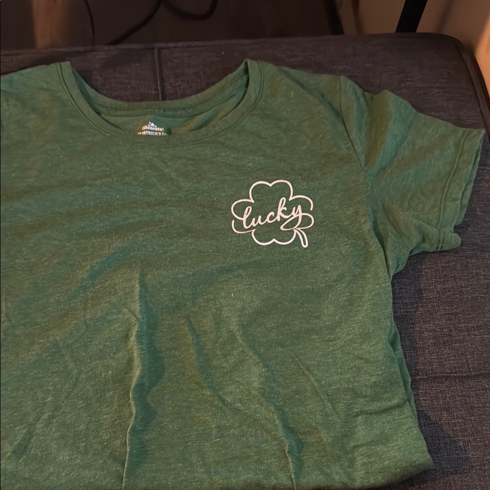 Lucky Brand Green Short Sleeve Tees Casual Cotton Blend